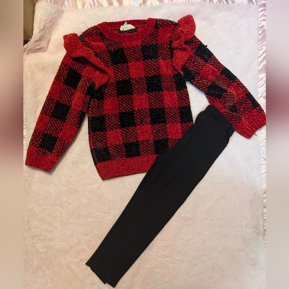 girl's set with thick winter sweater size 4t - Picture 1 of 4